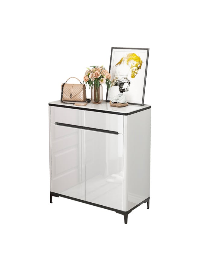 بست وان خزانة أحذية عملية وأنيقة مثالية للحفاظ على مساحة معيشة منظمة ومرتبة وجذابة 60×32×100 سم أبيض بابان 4 طبقات - Image 1