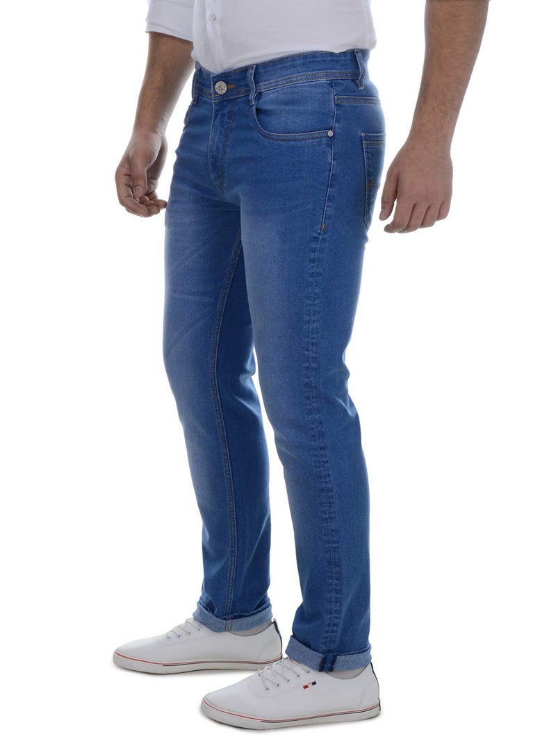Ben Martin Men's Regular Fit Stretchable 34 Size Dark Blue Cotton Denim High Rise Jeans Pant for Men, JJ3-2 - Image 3