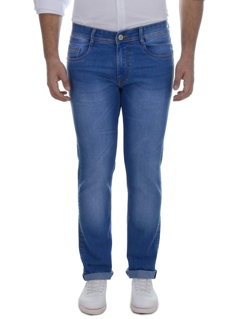 Ben Martin Men's Regular Fit Stretchable 34 Size Dark Blue Cotton Denim High Rise Jeans Pant for Men, JJ3-2 - Image 1