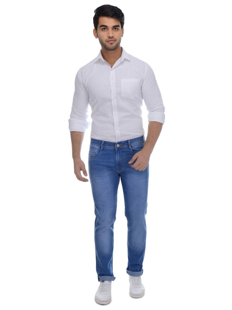 Ben Martin Men's Regular Fit Stretchable 34 Size Dark Blue Cotton Denim High Rise Jeans Pant for Men, JJ3-2 - Image 4