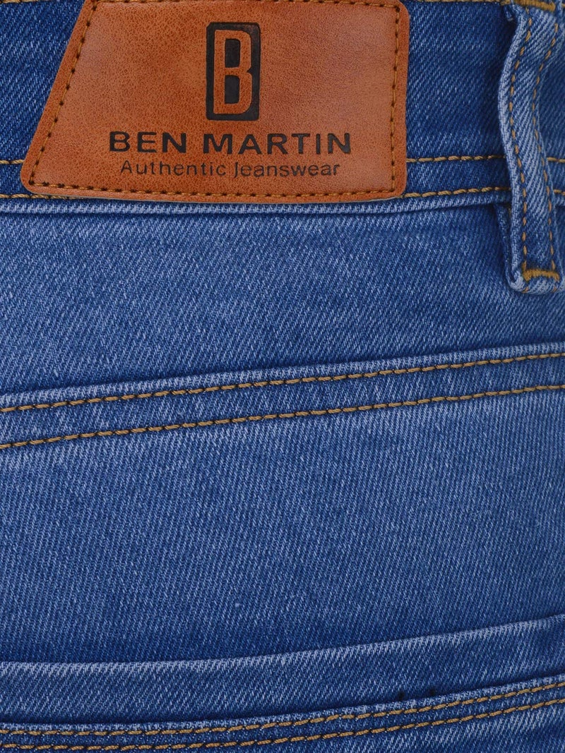 Ben Martin Men's Regular Fit Stretchable 34 Size Dark Blue Cotton Denim High Rise Jeans Pant for Men, JJ3-2 - Image 5