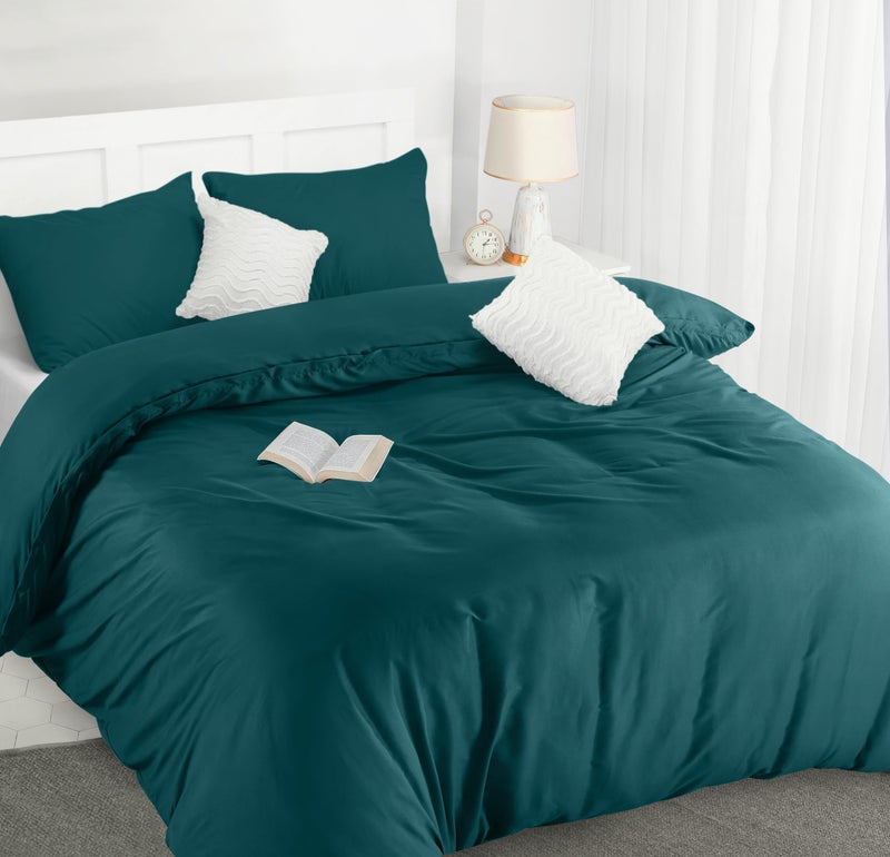 Utopia Bedding Duvet Cover Double  Soft Microfibre Polyester Duvet Cover with Pillow cases  Bedding Quilt Cover Set Teal