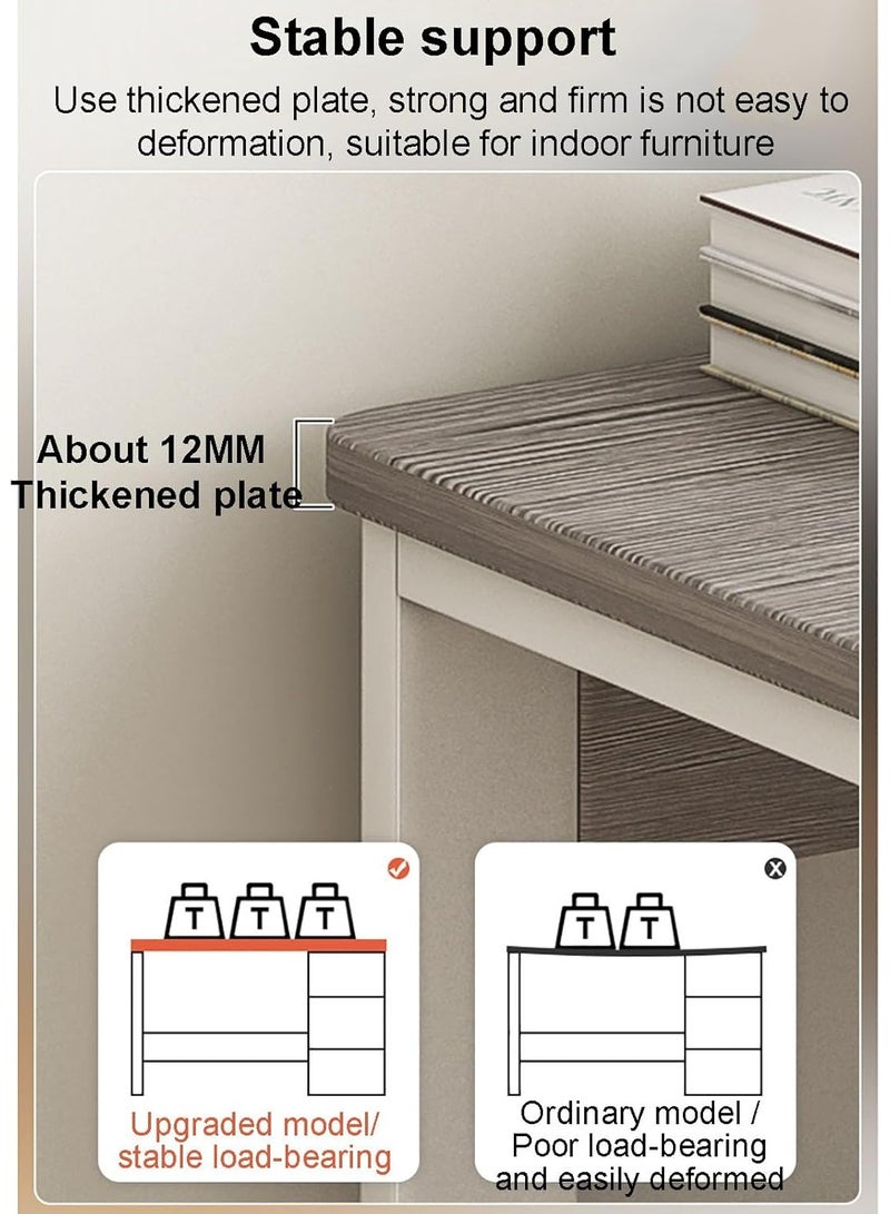 اليسا مكتب كمبيوتر رمادي مقاس 120 سم مع 3 أدراج - طاولة مكتب ودراسة منزلية عصرية مع مساحة تخزين - Image 3