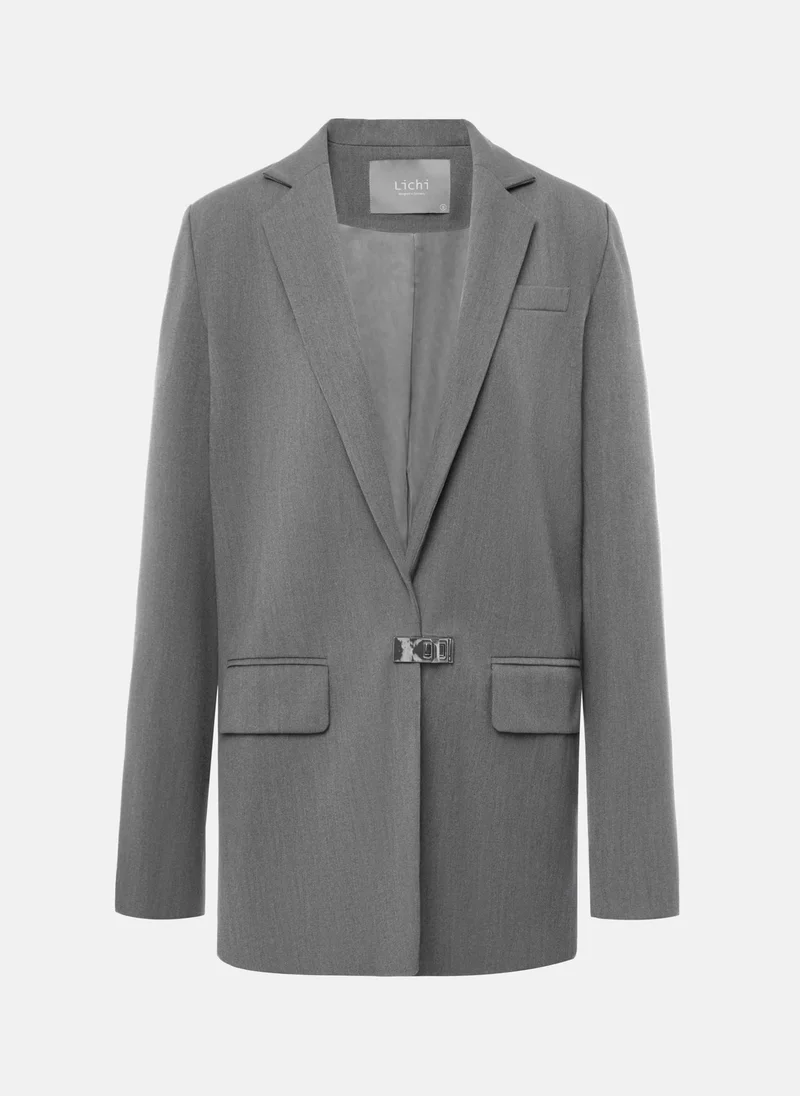 Lichi Single-breasted jacket with metal clasp