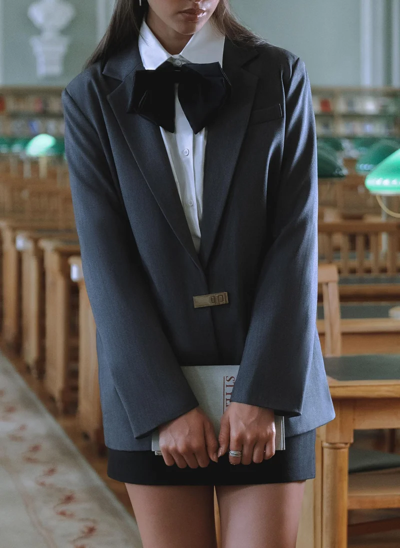 Lichi Single-breasted jacket with metal clasp