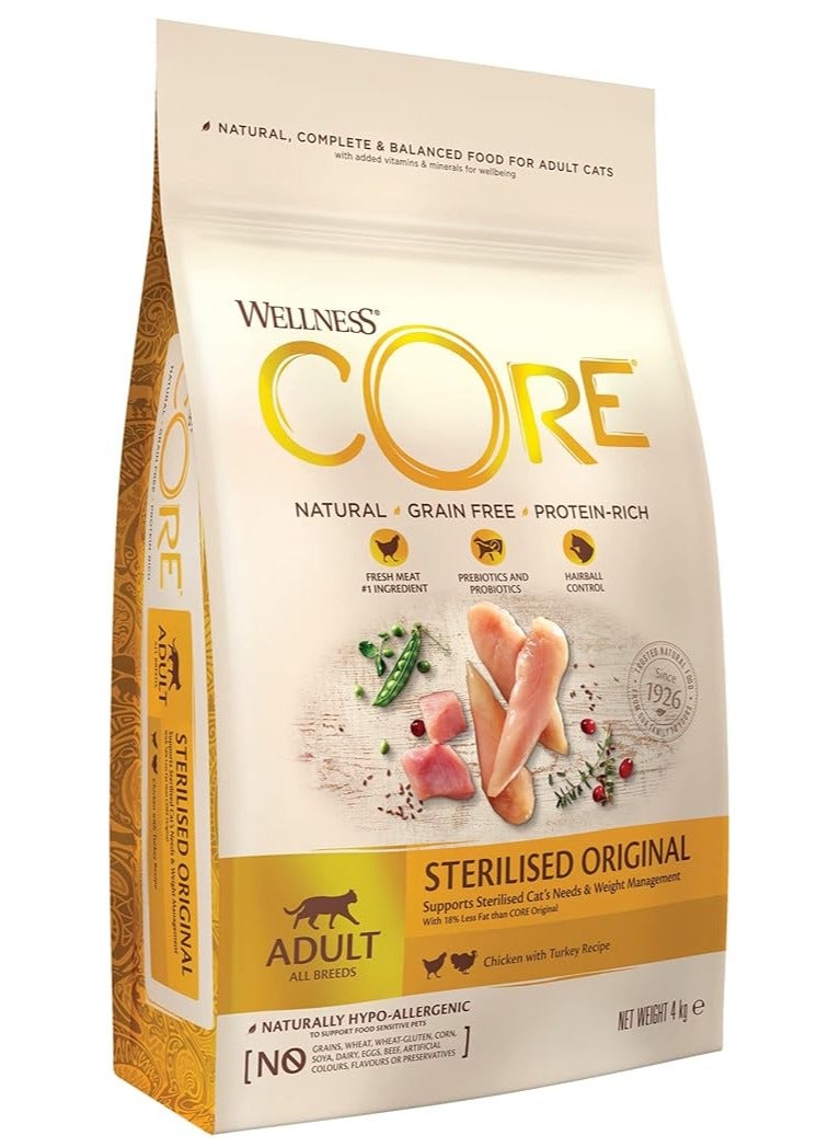 Midwest Wellness CORE Original Turkey with Chicken Recipe Dry Cat Food - 4 kg