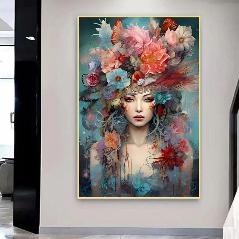 ماركتنا لوحة قماشية بتصميم تجريدي مع برواز مجوف مقاس (50×70) قطعة واحدة - Image 1