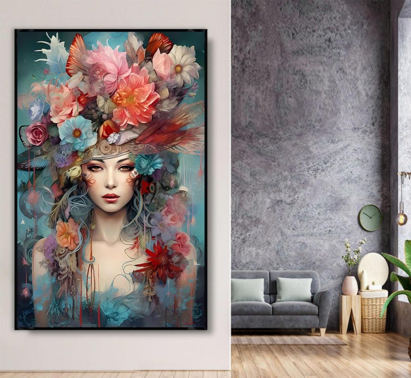 ماركتنا لوحة قماشية بتصميم تجريدي مع برواز مجوف مقاس (50×70) قطعة واحدة - Image 2