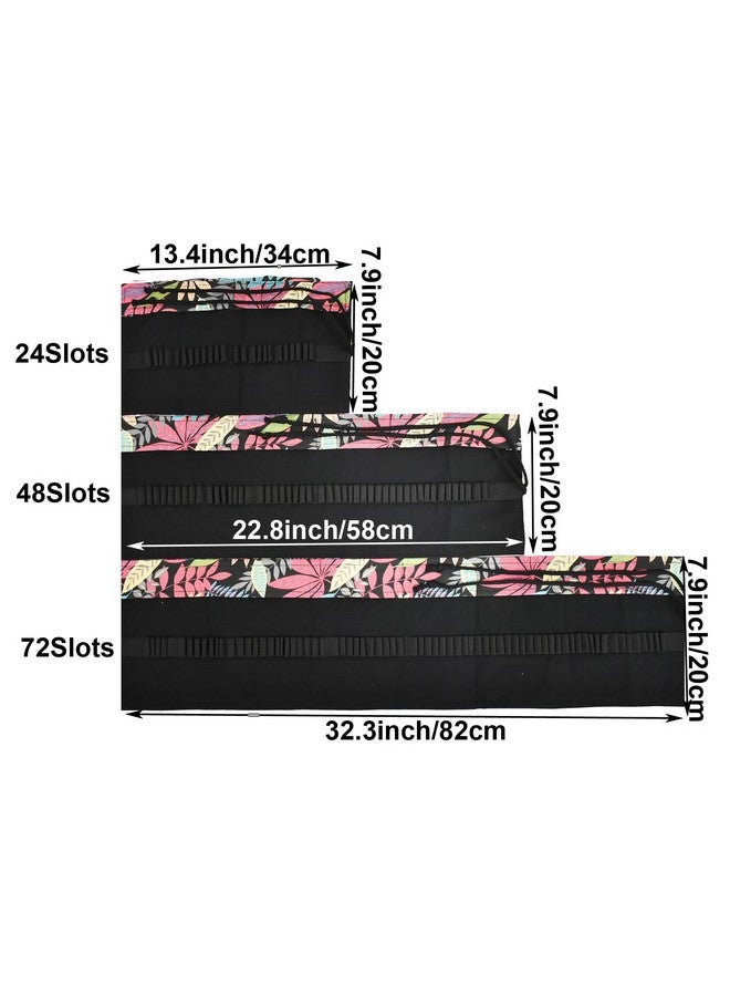 Maydahui 24/48/72 Slots Colored Pencil Wraps Canvas Pencils Roll Holder Pencil Pouch Aesthetic Case Organizer Bag For Art Lovers Artist Drawing(Colorful Leaf,72 Slots)  - Image 2