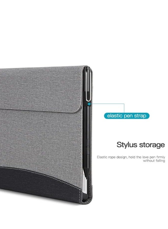 غلاف الأعمال المتوافق مع جهاز Microsoft Surface Pro 9 2022 / Microsoft Surface Pro 8 بحجم 13 بوصة - يحتوي على جيب ومتوافق مع غطاء لوحة المفاتيح. - Image 2