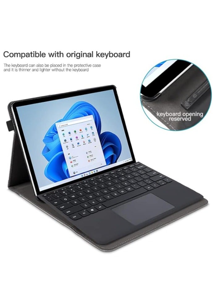 غلاف الأعمال المتوافق مع جهاز Microsoft Surface Pro 9 2022 / Microsoft Surface Pro 8 بحجم 13 بوصة - يحتوي على جيب ومتوافق مع غطاء لوحة المفاتيح. - Image 3