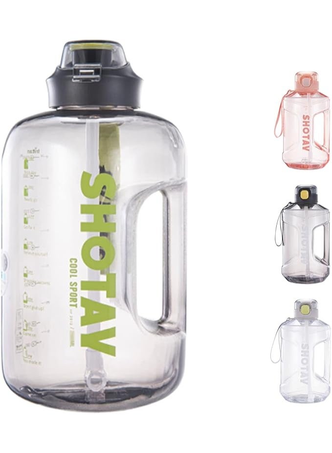 SHOTAY Tritan Motivational Water Bottle with Time Marker, Leak-Proof, BPA-Free, 64oz - Image 1