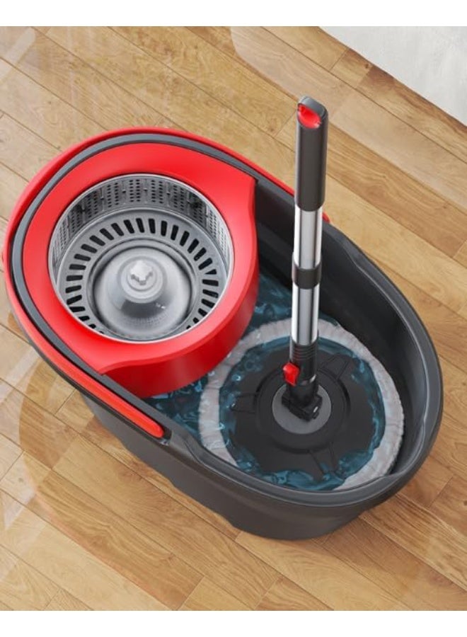 Festive Gallery Festive Easy Wring, Clean Spin Mop And Bucket Set With Foot Pedal, Telescopic Handle 85 – 123 cm, Floor Mop With Spinning Wringer, 2-in-1 Microfibre Mop Head - Image 2