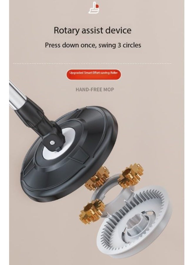 Festive Gallery Festive Easy Wring, Clean Spin Mop And Bucket Set With Foot Pedal, Telescopic Handle 85 – 123 cm, Floor Mop With Spinning Wringer, 2-in-1 Microfibre Mop Head - Image 4