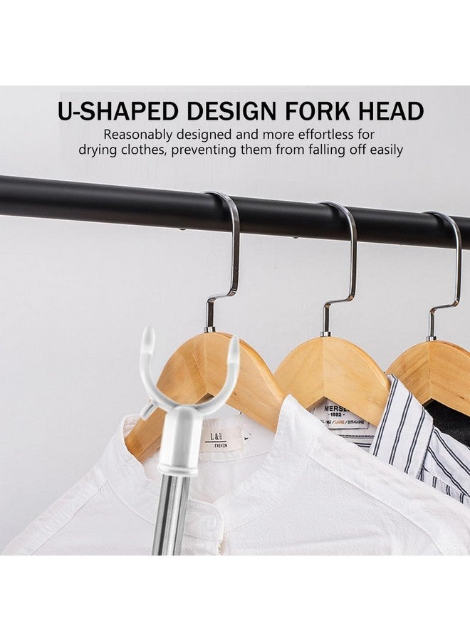 HASTHIP® Retractable Clothesline Pole, 32.6"-56.2" Telescopic Laundry Hanging Rod, Zinc Alloy Prongs Clothesline Pole, Suitable for Indoor and Outdoor Use - Image 4