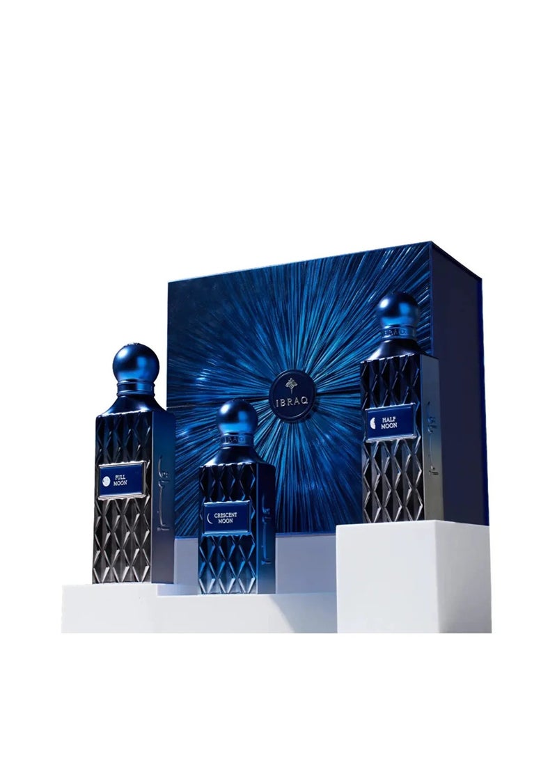 IBRAQ Moon Collection – Crescent 75ml + Half Moon 100ml + Full Moon 150ml Perfume Set - Image 1