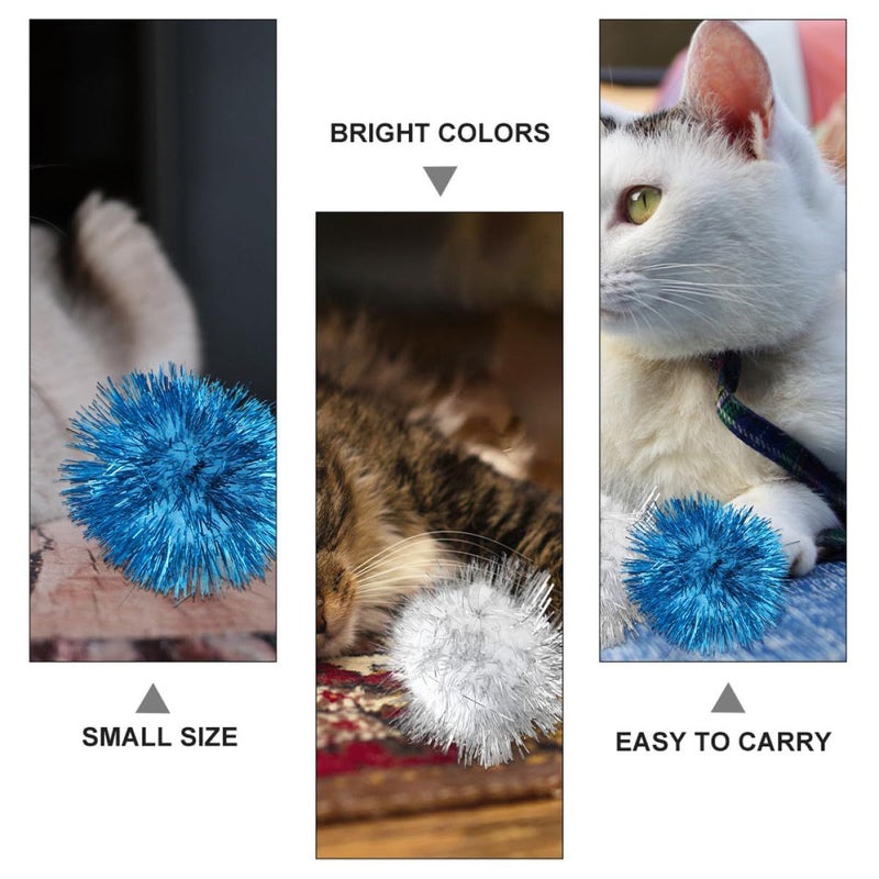 50Pcs 5Cm Tinsel Pom Pom Balls Interactive Cat Toy Set For Indoor Play And Entertainment - Image 4