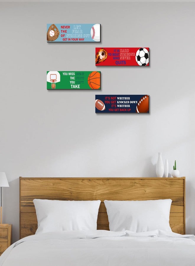 SHLINCO Sport Motivational Quote Wall Art(Pack of 4), Sport Themed for Boy's Bedroom Playroom Classroom Living Room Decoration - Image 5