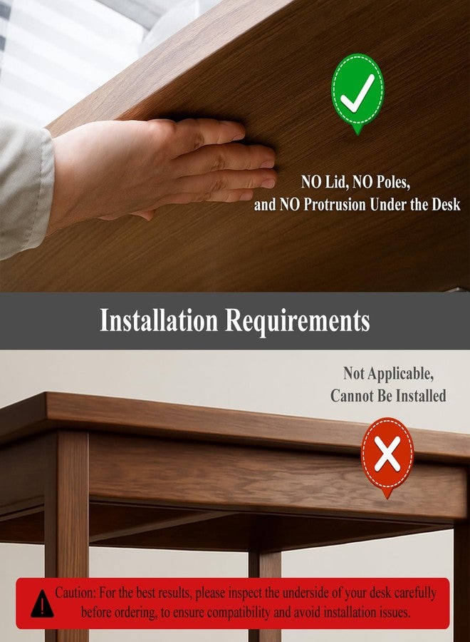 Boxalls Under Desk Storage Drawer, Under Table Slide Out Self-Adhesive Organization, Translucent Black Medium - Image 2