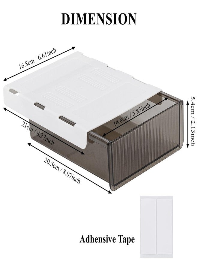 Boxalls Under Desk Storage Drawer, Under Table Slide Out Self-Adhesive Organization, Translucent Black Medium - Image 4