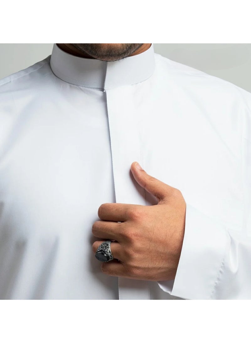 SH_MAN - Plain Thawb With Hidden Zipper - Image 1