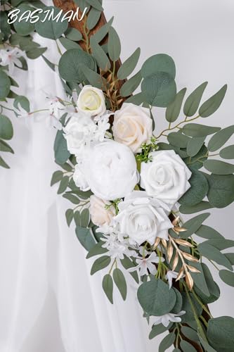 BASIMAN Arch Flowers (Pack of 2) for Wedding Ceremony Arbor and Reception Backdrop Decoration Wedding Welcome Signs Floral Birthday Party Decoration - Image 5