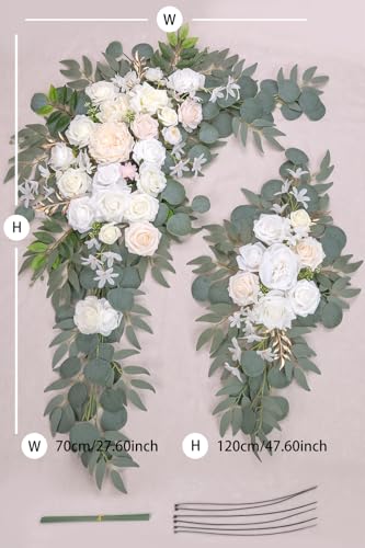 BASIMAN Arch Flowers (Pack of 2) for Wedding Ceremony Arbor and Reception Backdrop Decoration Wedding Welcome Signs Floral Birthday Party Decoration - Image 3