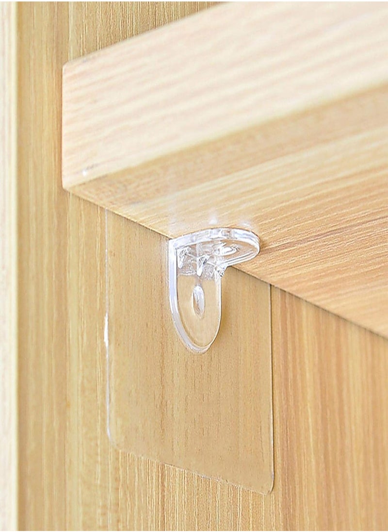 GGOOT - Shelf Support Adhesive Pegs, Punch Free Shelf Support Peg, Shelf Bracket Non-Perforated Wardrobe Partition Layer Fixed Paste Hook, Closet Shelf Clips for Kitchen Cabinet Furniture Book Shelf - Image 1