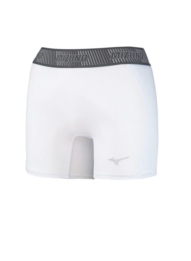 Mizuno Girl's Aero Vent Padded Sliding Short, White, Medium