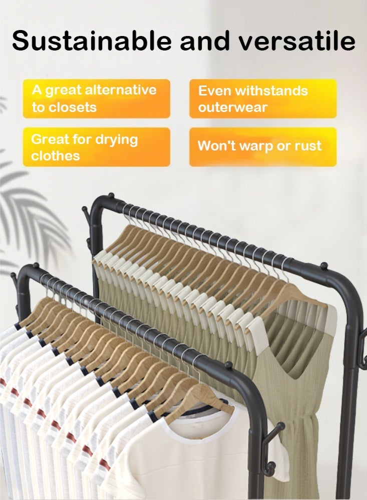 PHISMA Double Rods Garment Rack, 150*120*44cm Multi-functional Bedroom Sturdy Clothing Rack for Coats, Shirts, Dress  - Image 3