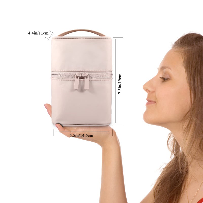 Bysiter Makeup Brush Organizer Artist Small Makeup Bag Brushes Set Case Professional Travelling Brush Pen Pencil Holder Make Up Cup Storage Organizer Case Pencil Pouch Cosmetic Bag for Travel (Pink) - Image 4