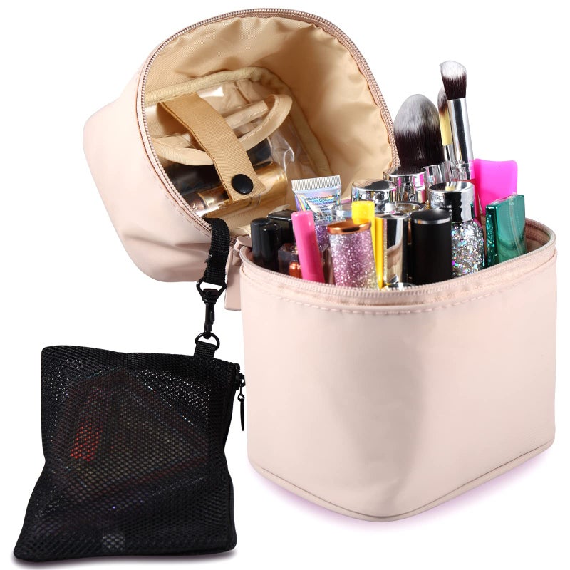 Bysiter Makeup Brush Organizer Artist Small Makeup Bag Brushes Set Case Professional Travelling Brush Pen Pencil Holder Make Up Cup Storage Organizer Case Pencil Pouch Cosmetic Bag for Travel (Pink) - Image 2