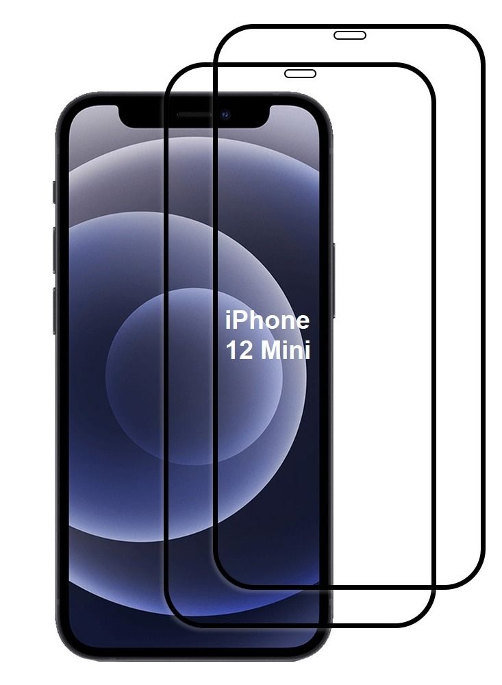 CATANES 2Pack for iPhone 12 Mini Screen Protector Crystal Clear 9H Tempered Glass Scratch Resistant Full Coverage Film 5.4 inch - Image 1