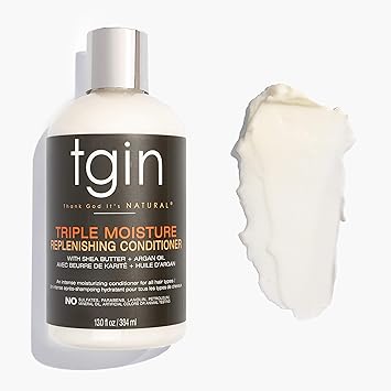 TGIN Thank God Its Natural Triple Moisture Replenishing Conditioner With Shea Butter Argan Oil 13 fl oz - Image 5