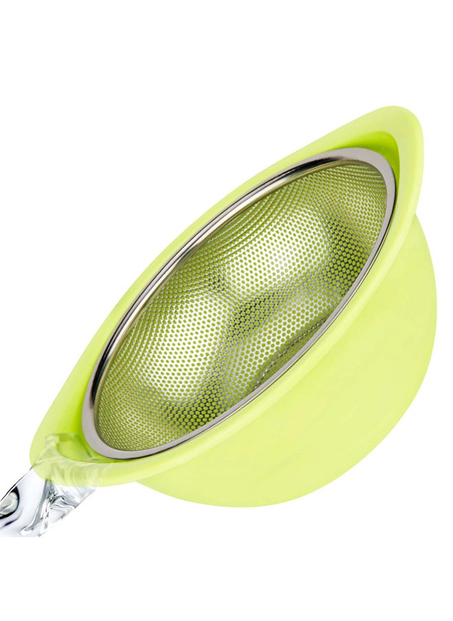 AL SANIDI - Stainless steel rice strainer, Rice, Vegetables and fruits strainer, Green, Size 20 Cm - Image 1
