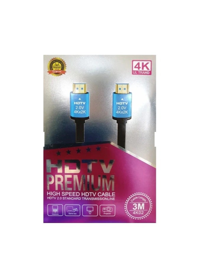 ماركة غير محددة 4K HDTV Premium عالي السرعة HDTV Cable HDTV 2.0 ناقل الحركة القياسي 3m  - Image 1