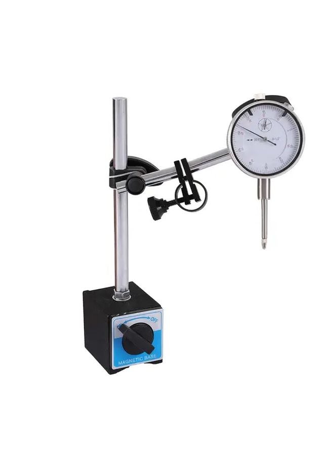 Dial Indicator With Magnetic Base 1in Set 10mm Range 0 01mm Precision Adjustable Arm - Image 1