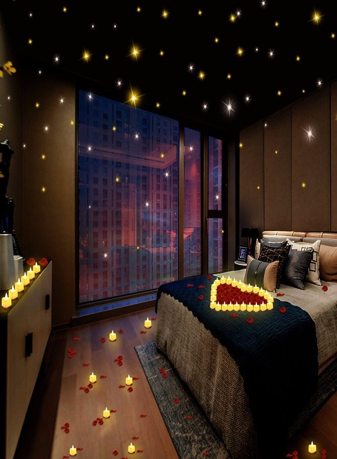 Caffox 3000Pcs Rose Petals with 36Pcs LED Tea Lights Candles, Rose Petals for Romantic Night for Her Set, Romantic Decorations for Special Night, Valentine's Day, Wedding, Anniversary Decorations - Image 2