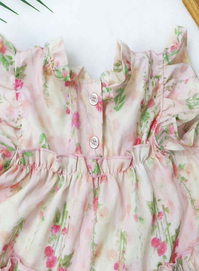 oweve Toddler Baby Girl Boho Dress Ruffle Sleeveless Kids Cute Dress Summer Beach Floral Sundress for 1-6T Pink - Image 5