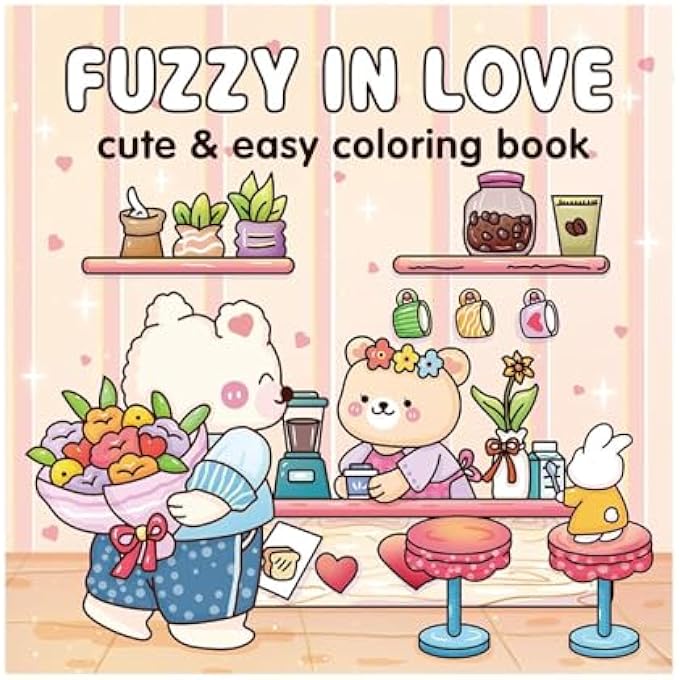 EASY COLOURING BOOK, COLORING BOOK, COLOURING BOOK ANIMALS, BOLD EASY COLOURING BOOKS, COLORFUL BOOKS FOR ADULTS WITH SIMPLE, CUTE AND COZY ILLUSTRATIONS FOR RELAXATION AND STRESS RELIEF - Image 1