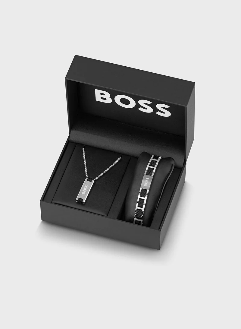 BOSS Stainless Steel Logo Bracelet