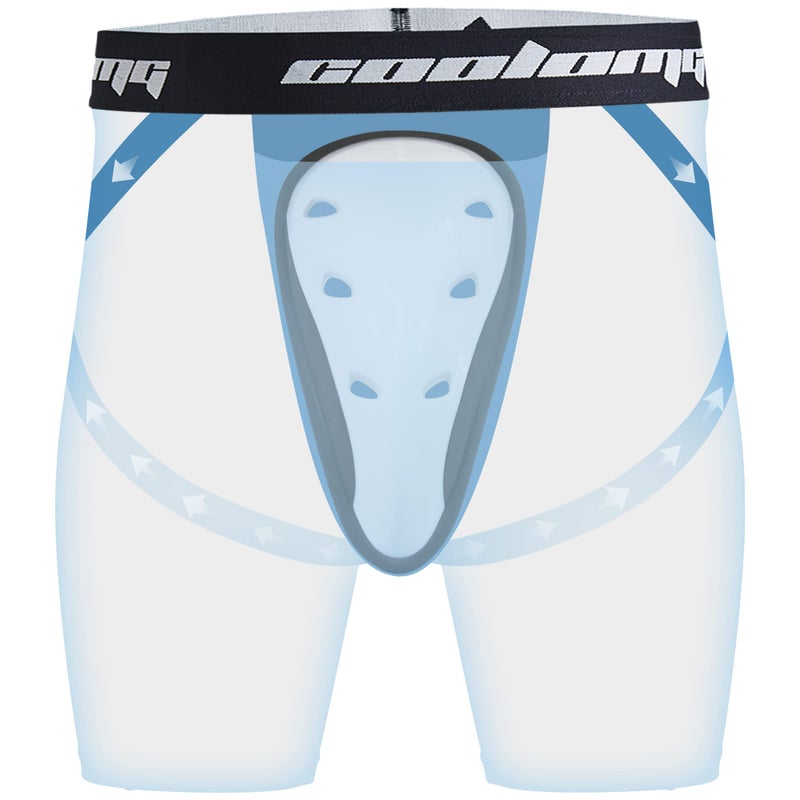 COOLOMG Men Sliding Shorts with Protective Cup Baseball Football MMA Lacrosse Hockey Black XL - Image 3