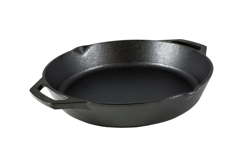 Lodge Seasoned Cast Iron Dual Handle Pan - Cast Iron Frying Pan - Even Heat Distribution - Oven & Stovetop Safe - PFAS-Free, Non-Toxic Cookware - 12 Inch - Image 1