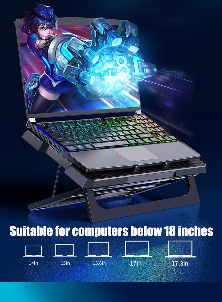 MAICONG Super Durable Laptop Cooling Pad, Foldable Laptop Cooler, Height Adjustable Dual USB Powered Gaming Laptop Cooling, Stand for 12-17inch Laptop Computer, Reduce Working Noise, Dissipate the Heat  - Image 5