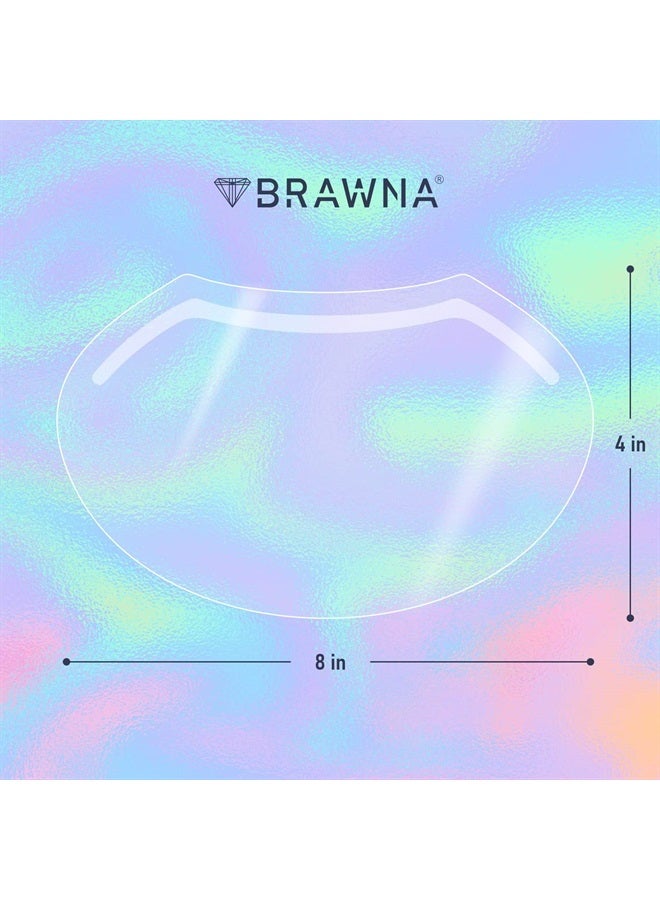 BRAWNA 25 Protective Shower Visors with Pink Organza Bag for Eyelash Extensions, Microblading, Brow Lamination, Eye Surgery, Blepharoplasty - PMU Supplies - Image 3