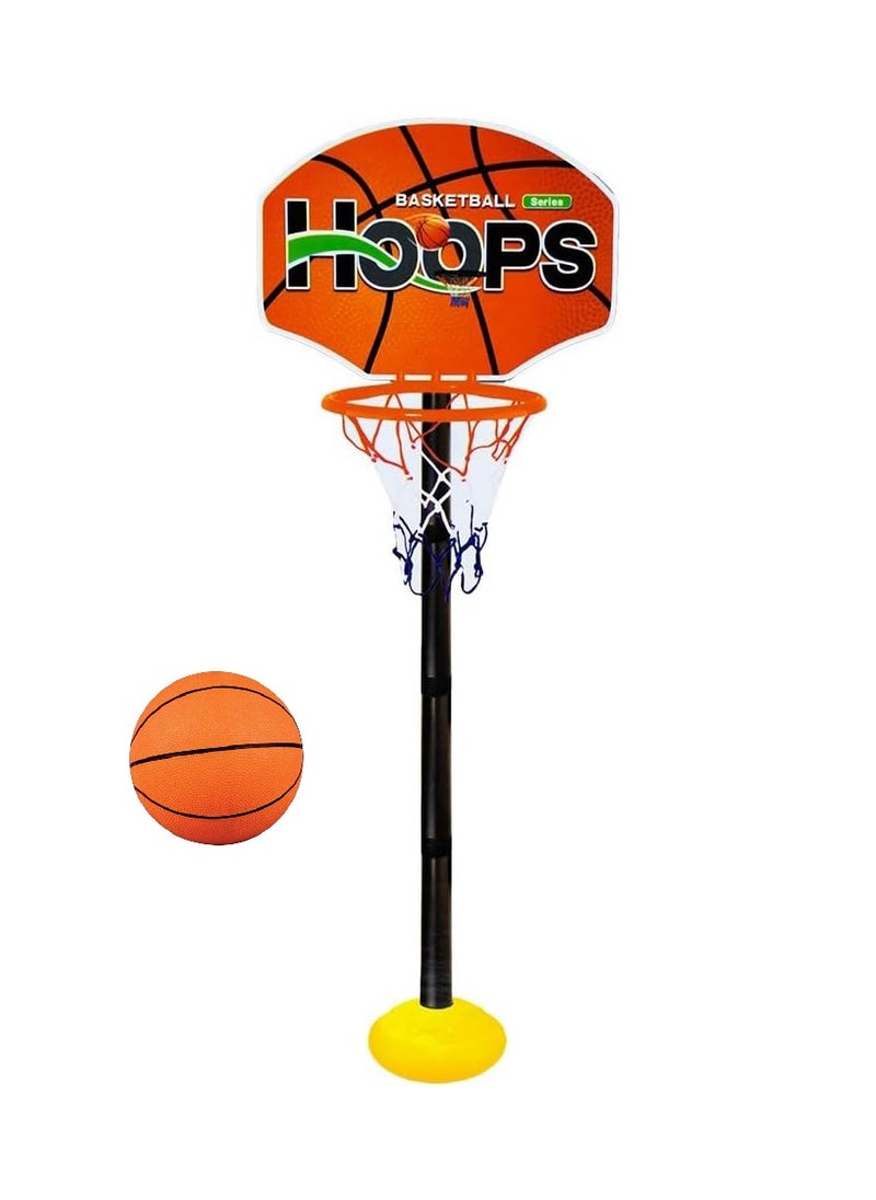 Hoops Mini Basketball Hoop Set Sturdy Base With Adjustable Stand Kids Basketball Stand Goal Toy Set With Ball And Pump For Different Age Kids Indoor And Outdoor Activity Game Basketball Hoop Stand 132CM  - Image 1