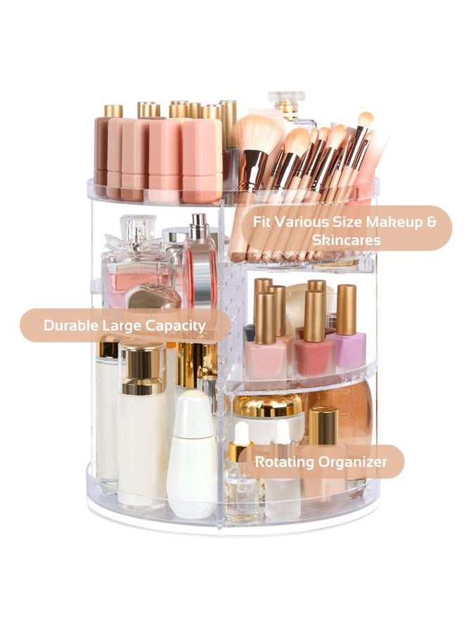 Boxalls Makeup Organiser 360 Degree Rotating Storage, Multi-Function Clear Carousel Cosmetic Organiser with 5 Layers Large Capacity, Great for Countertop Vanity Bathroom Bedroom, Square Shape - Image 3