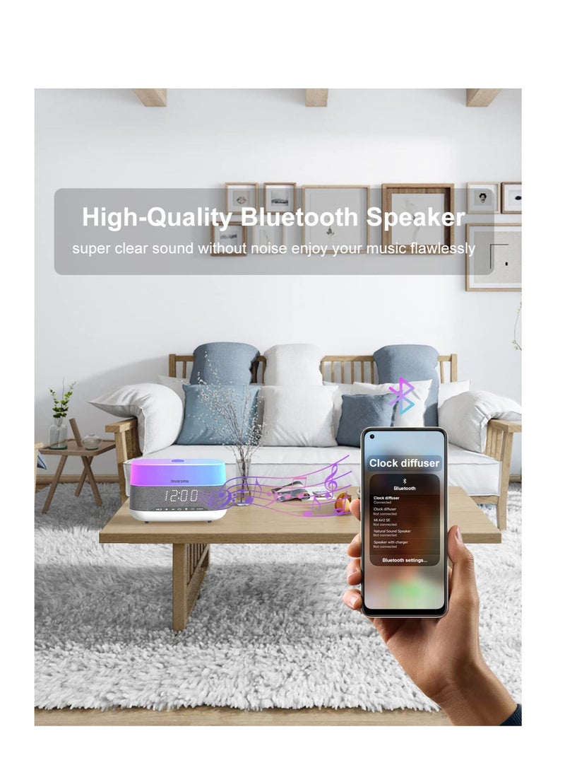 Generic - Essential Oil Diffuser, Aroma Diffuser with Bluetooth Speaker Alarm Clock - 300ml Cool Mist Humidifier with 7 Colors Lights 5 Timer for Large Room Home Office - Image 1