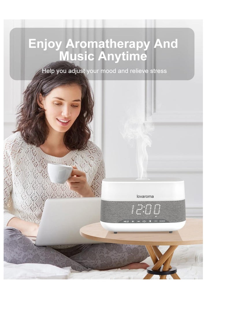 Generic - Essential Oil Diffuser, Aroma Diffuser with Bluetooth Speaker Alarm Clock - 300ml Cool Mist Humidifier with 7 Colors Lights 5 Timer for Large Room Home Office - Image 1