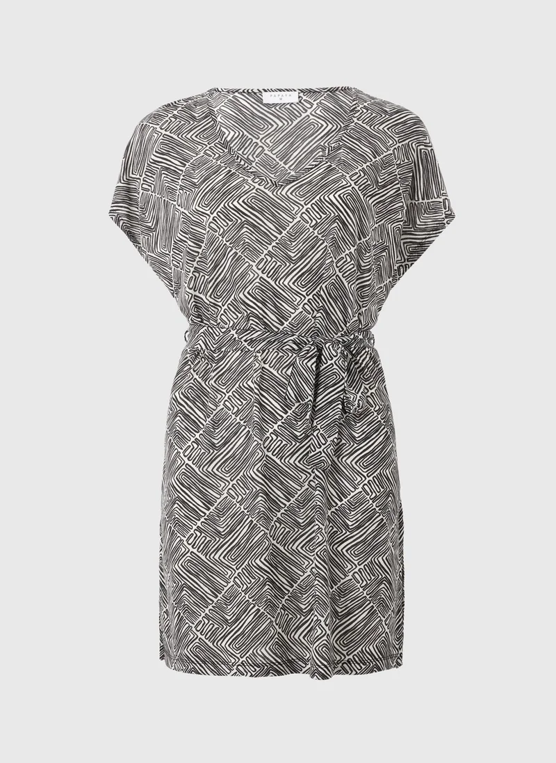 Matalan Black Mono Geometric Kaftan